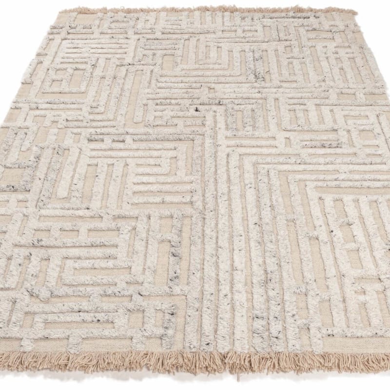 Cecil Crystal 13 - Wollen Carved Vloerkleed in Beige Kleursamenstelling