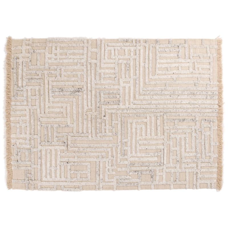 Cecil Crystal 13 - Wollen Carved Vloerkleed in Beige Kleursamenstelling