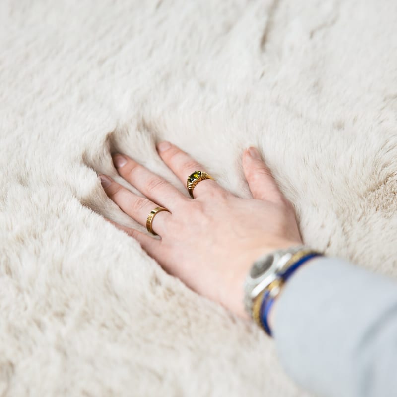 Hampton Soft Cream 12 - Rond hoogpolig vloerkleed