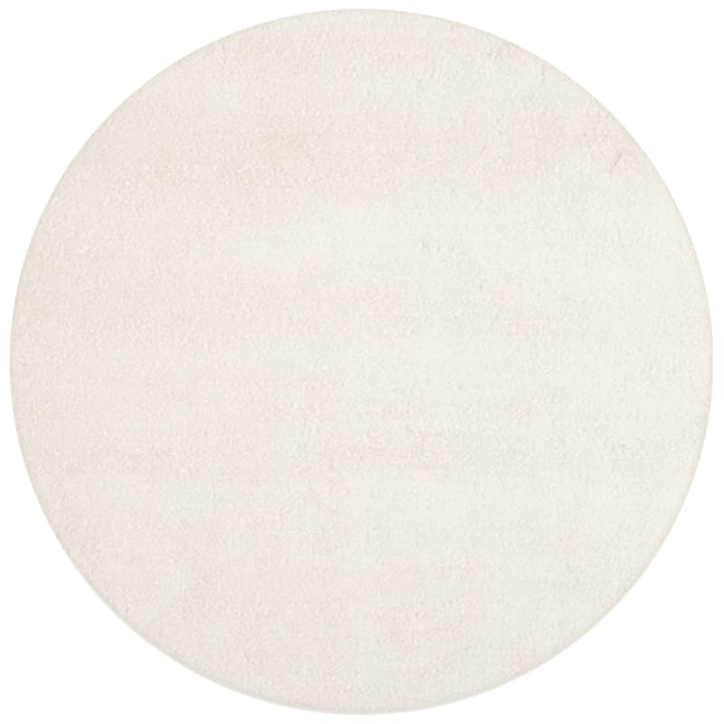 Destino 09 - Rond hoogpolig vloerkleed in Witte kleursamenstelling