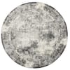 Floorpassion Safi 24 - Exclusief Rond vintage tapijt in Zwart/Wit mix Floorpassion Safi 24 - Exclusief Rond vintage tapijt in Zwart/Wit mix