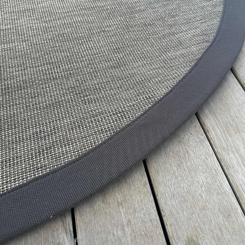 Sisal Outdoor 23 - Rond sisal vloerkleed voor buiten in gemêleerd antraciet/bruin