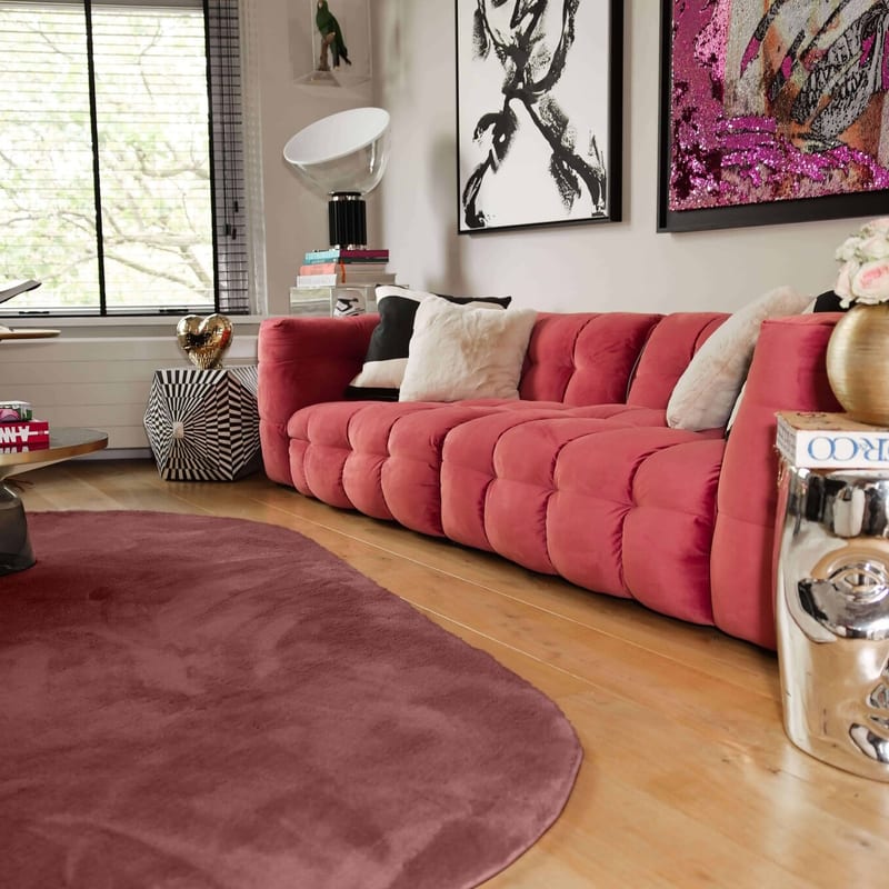 Mystic Drop 44 -  Modern Druppelvormig Hoogpolig vloerkleed in Rose Wood Pink