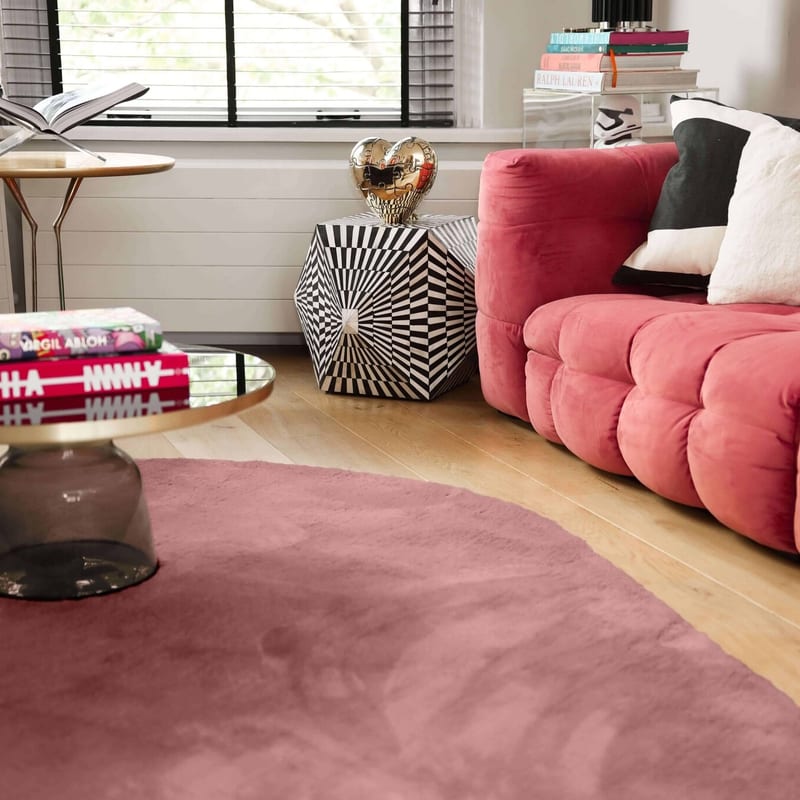 Mystic Drop 44 -  Modern Druppelvormig Hoogpolig vloerkleed in Rose Wood Pink