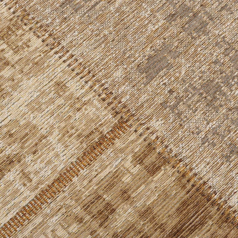 Enzo 12 - Ovaal Vintage patchwork vloerkleed in Licht bruin