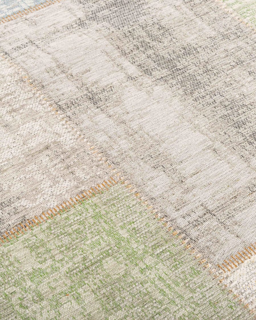 Enzo 92 - Ovaal Vintage patchwork vloerkleed in mix pastel tinten