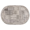 Floorpassion Enzo 23 - Ovaal Vintage patchwork vloerkleed in antraciet grijze kleurstelling Floorpassion Enzo 23 - Ovaal Vintage patchwork vloerkleed in antraciet grijze kleurstelling