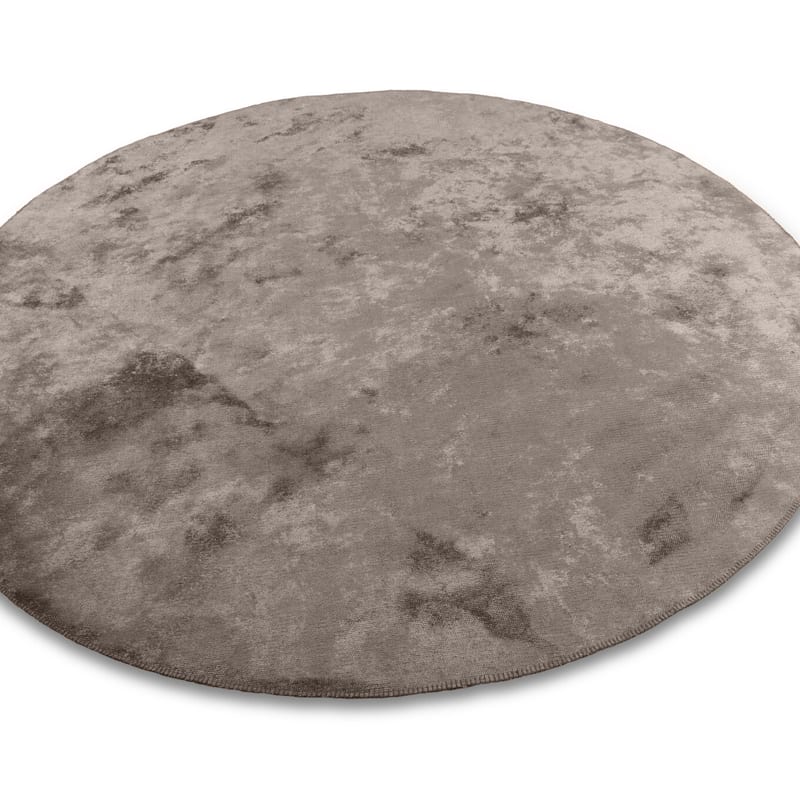 Royce 23 - Velours vintage vloerkleed Rond in Natural Grey