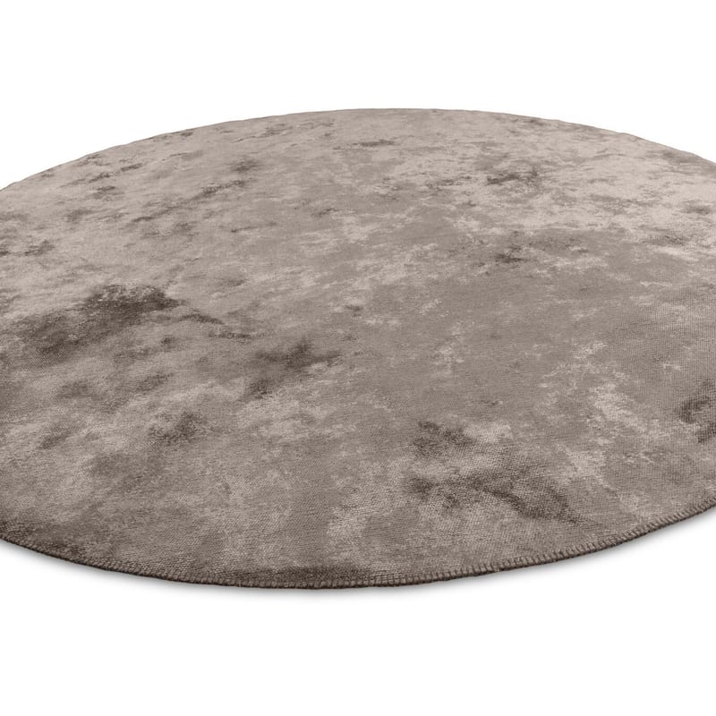 Royce 23 - Velours vintage vloerkleed Rond in Natural Grey