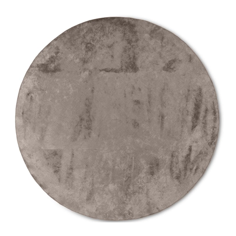 Royce 23 - Velours vintage vloerkleed Rond in Natural Grey