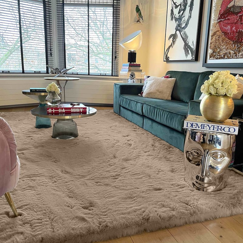 Hampton Mocca 14 - Premium zacht hoogpolig vloerkleed