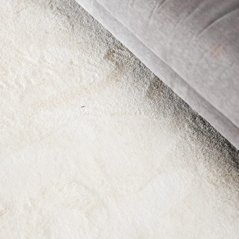 Frisco 11 - Rond effen vloerkleed in ivory white 