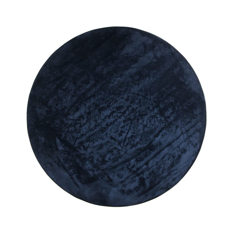 Frisco 35 - Rond effen vloerkleed in dark blue
