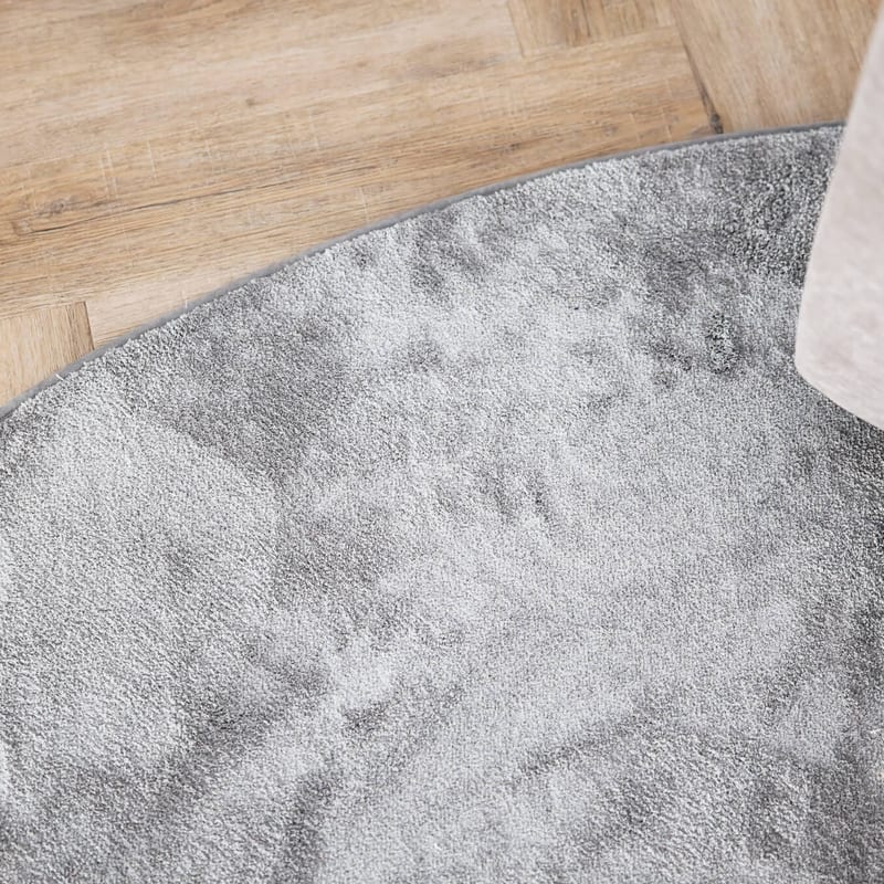 Frisco 21 - Rond effen vloerkleed in chalk grey
