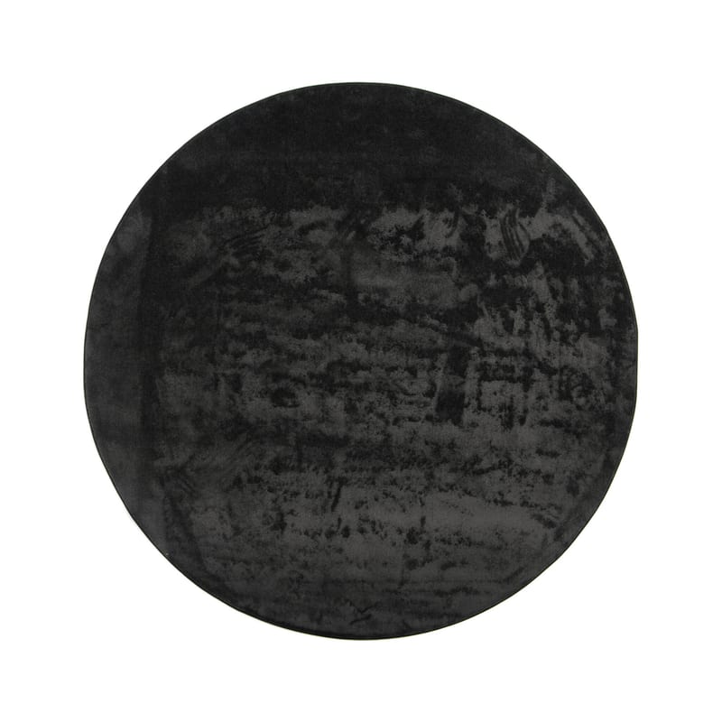 Frisco 25 - Rond effen vloerkleed in carbon black