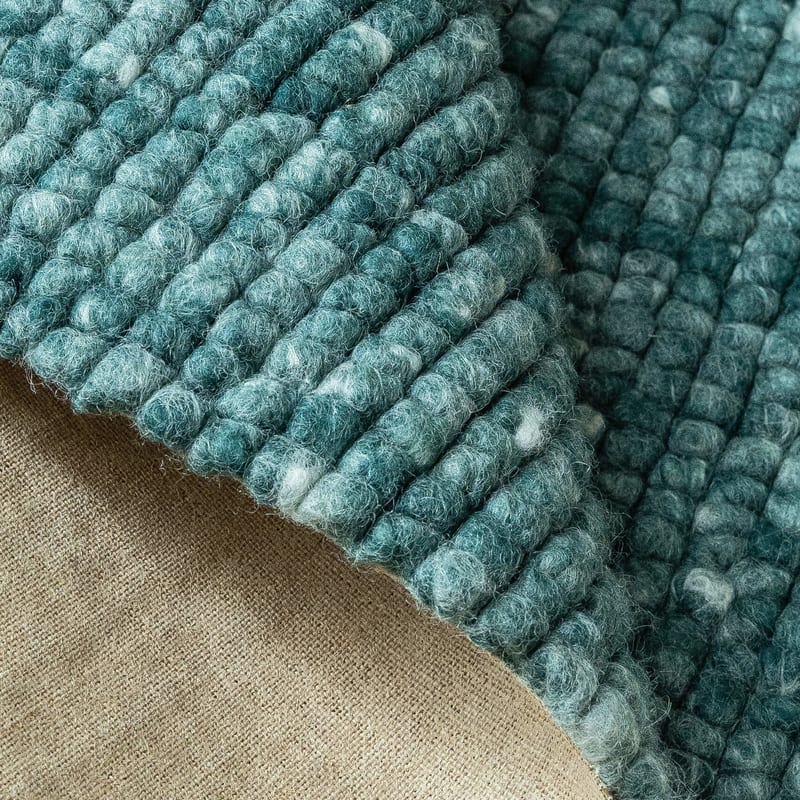 Beach Life 58 - Rond Wollen vloerkleed in Emerald Green
