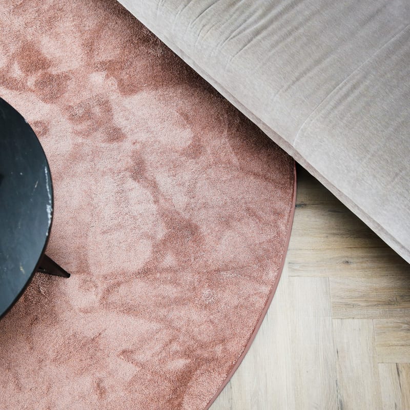 Frisco 41 - Rond effen vloerkleed in soft pink