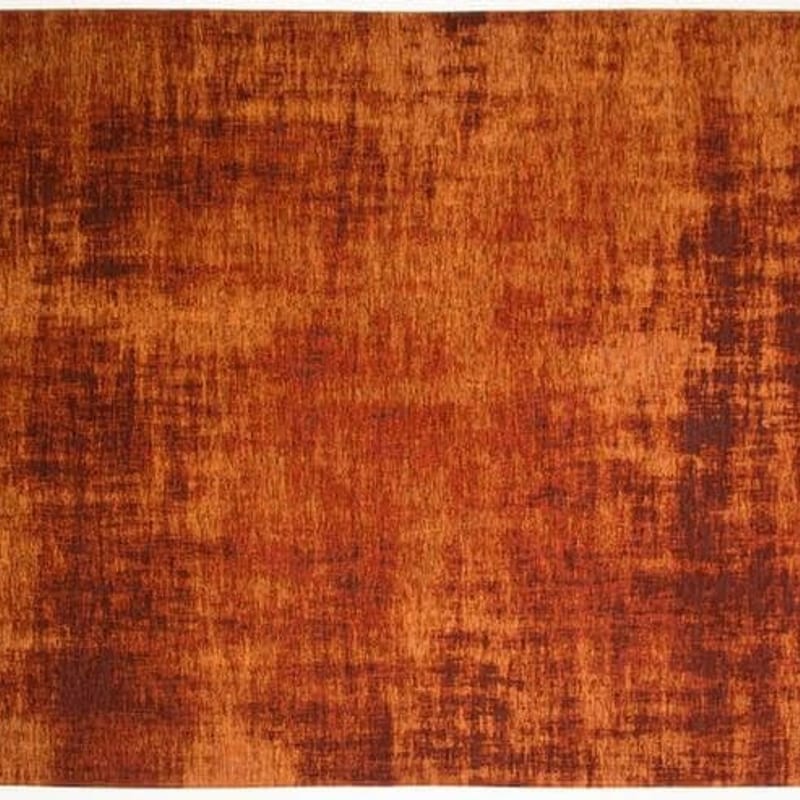 Réal 63 - Rond Vintage vloerkleed in oranje / bruin
