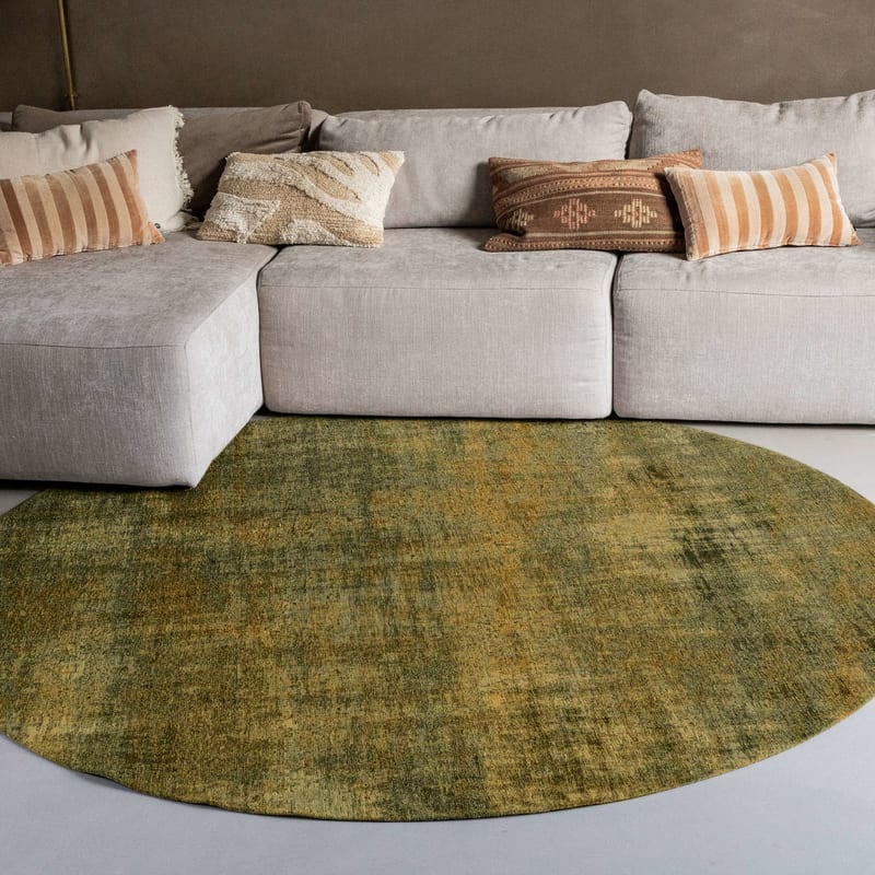 Réal 52 - Rond Vintage Vloerkleed Groen