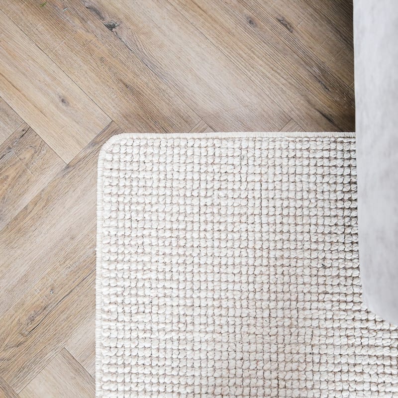 Natural Life 11 Wit - Vloerkleed wollen look met noppenstructuur
