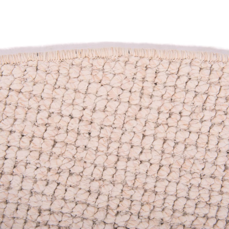 Natural Life 11 Wit - Rond vloerkleed wollen look met noppenstructuur
