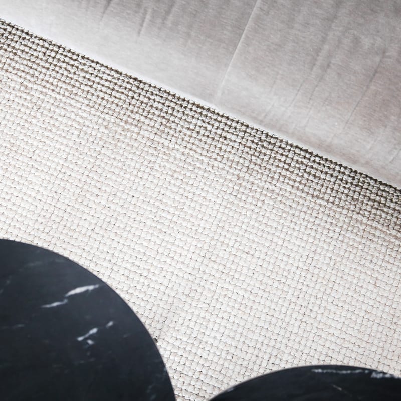 Natural Life 11 Wit - Rond vloerkleed wollen look met noppenstructuur