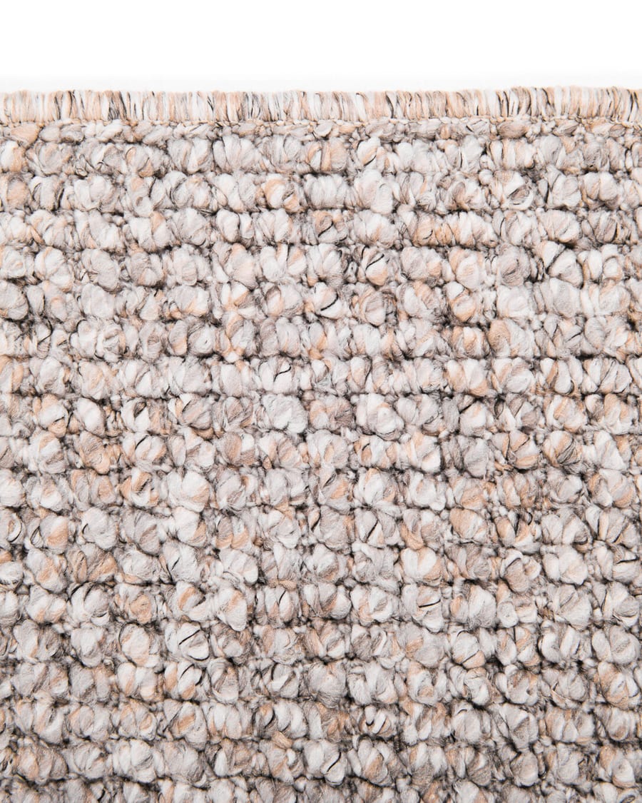 Natural Life 16 Grijs/Oranje - Vloerkleed wollen look met noppenstructuur