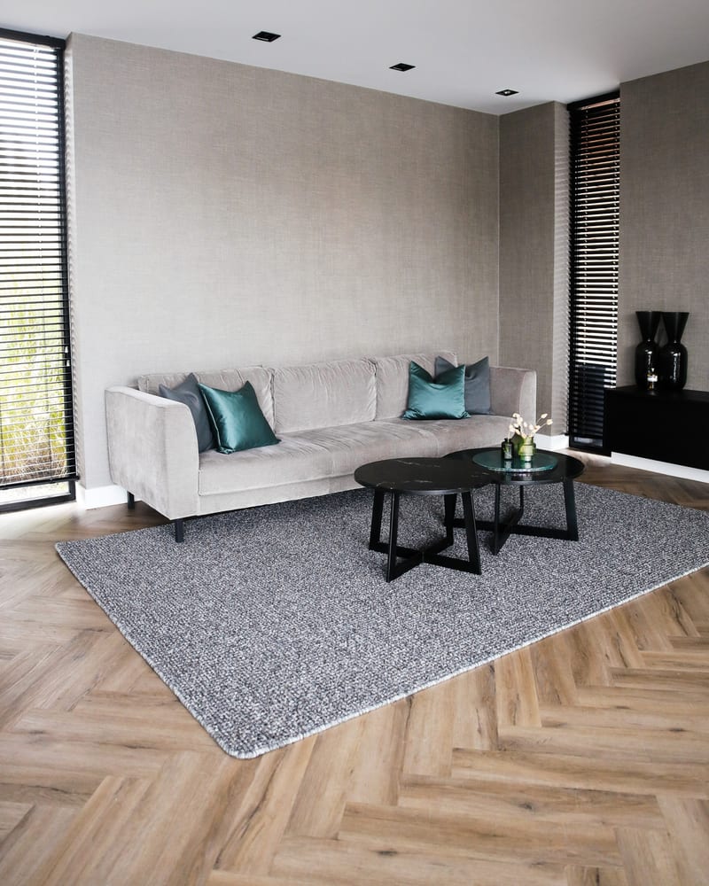 Floorpassion Natural Life 21 Donkergrijze mix - Vloerkleed wollen look