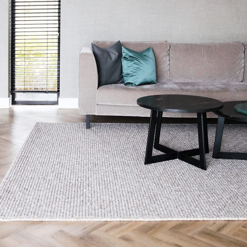 Natural Life 14 Bruine mix - Vloerkleed wollen look met noppenstructuur