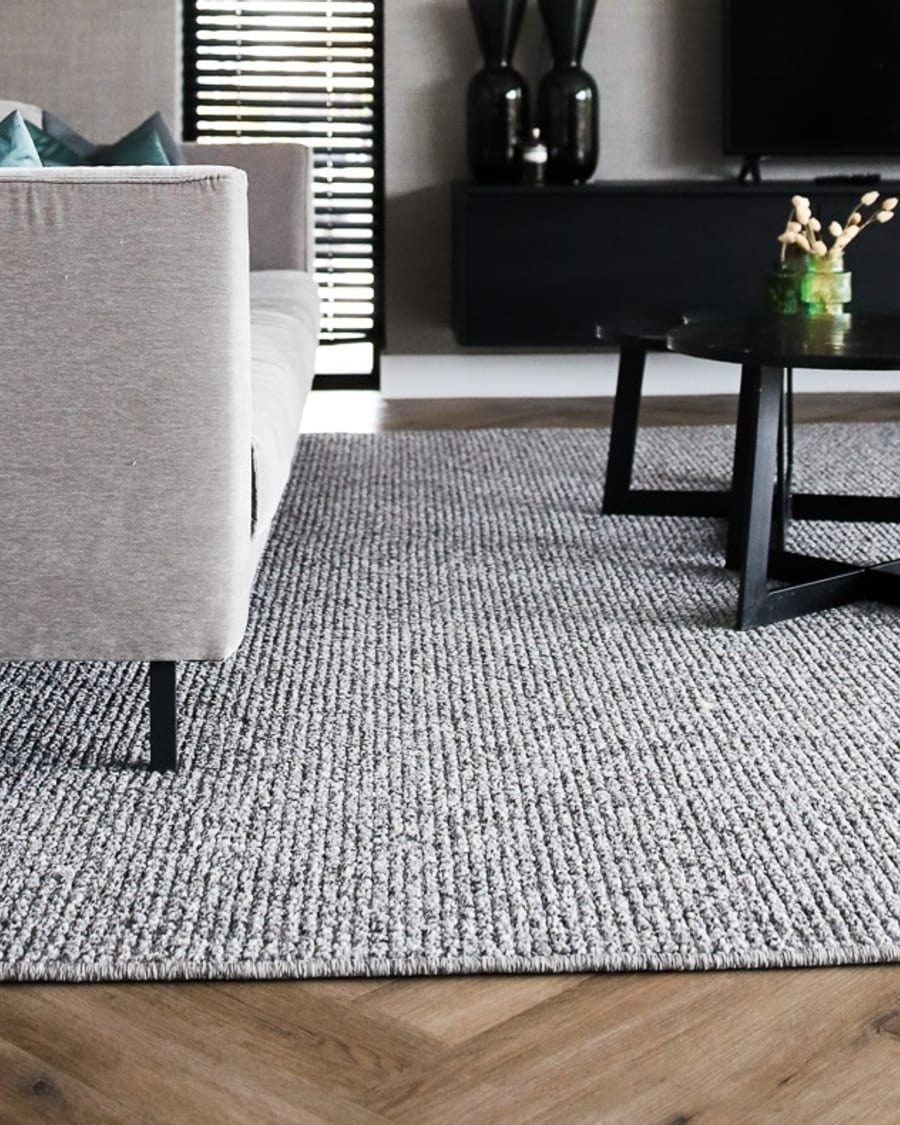 Natural Life 22 Grijze mix  - Vloerkleed wollen look met noppenstructuur