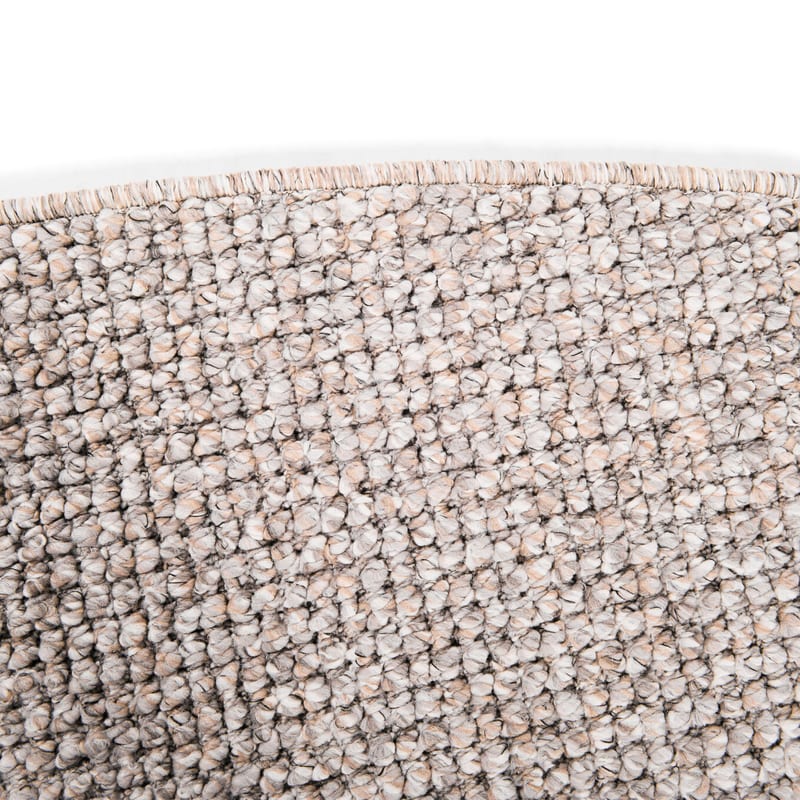 Natural Life 16 Grijs/Oranje - Rond vloerkleed wollen look met noppenstructuur