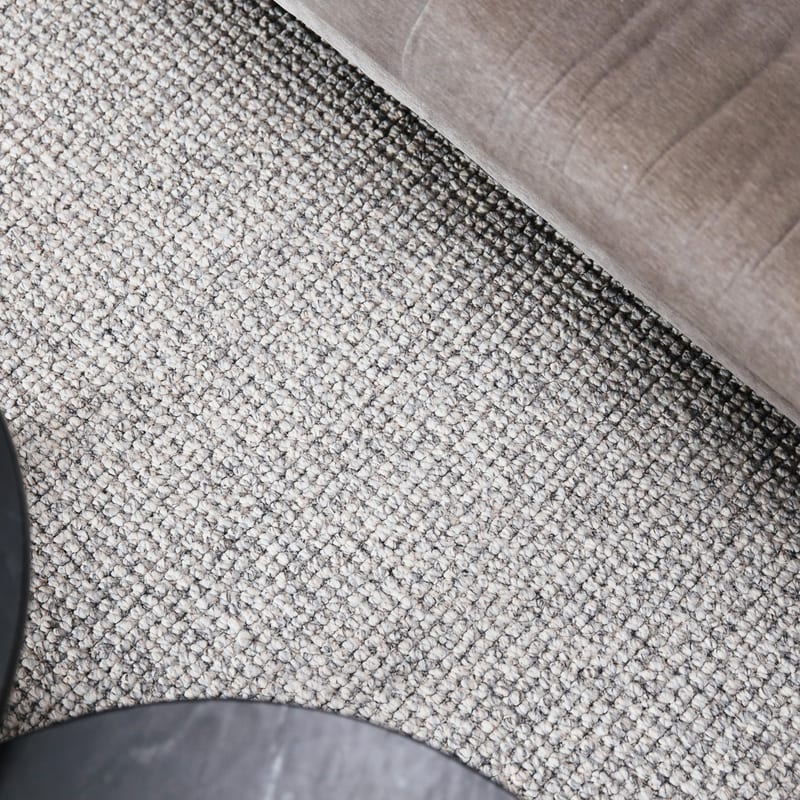Natural Life 20 Lichtgrijs - Rond vloerkleed wollen look met noppenstructuur
