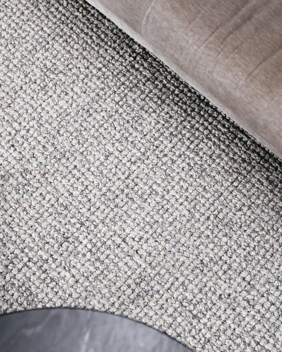Natural Life 20 Lichtgrijs - Rond vloerkleed wollen look met noppenstructuur