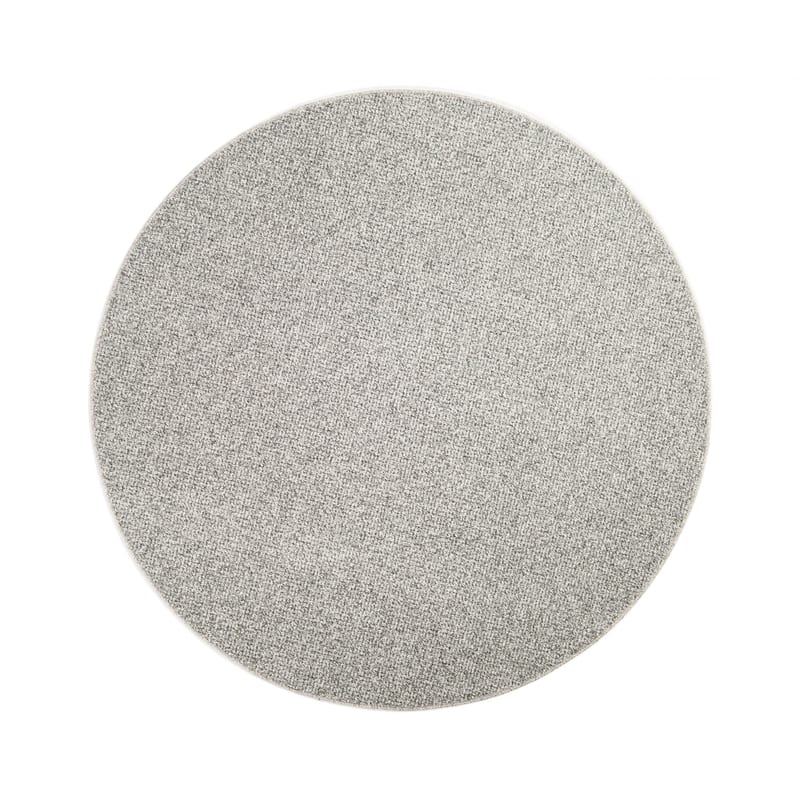 Natural Life 20 Lichtgrijs - Rond vloerkleed wollen look met noppenstructuur