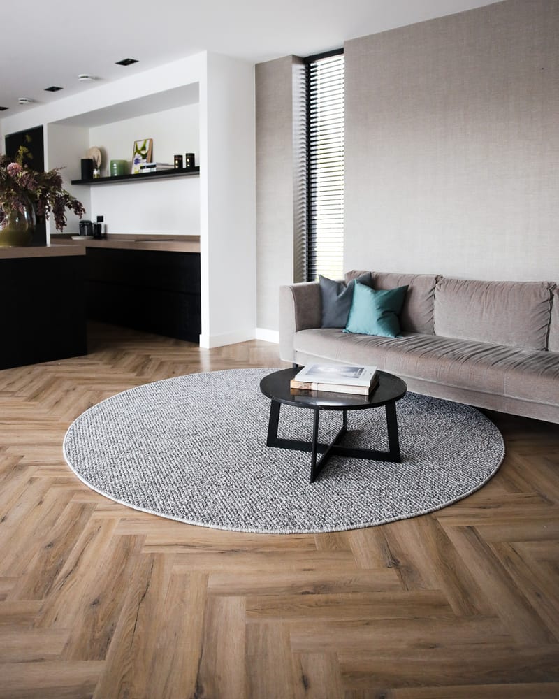 Floorpassion Natural Life 22 Grijze mix - Rond vloerkleed 