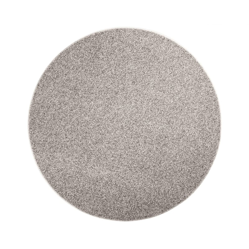 Natural Life 16 Grijs/Oranje - Rond vloerkleed wollen look met noppenstructuur