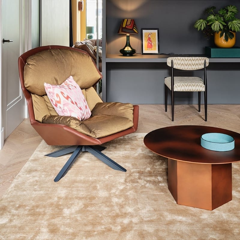 Ryker 13 - Velvet Viscose Vloerkleed Beige Creme