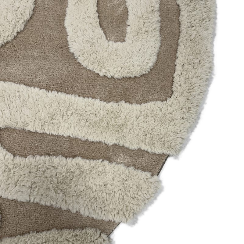 Brera 12 - Rond carved vloerkleed met patroon in crème