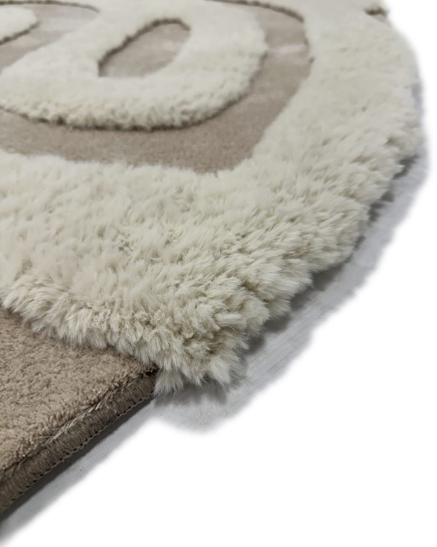 Brera 12 - Rond carved vloerkleed met patroon in crème