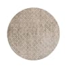 Floorpassion Noma 52 - Rond geometrisch vloerkleed in steengrijs met donkergroene lijnen Floorpassion Noma 52 - Rond geometrisch vloerkleed in steengrijs met donkergroene lijnen
