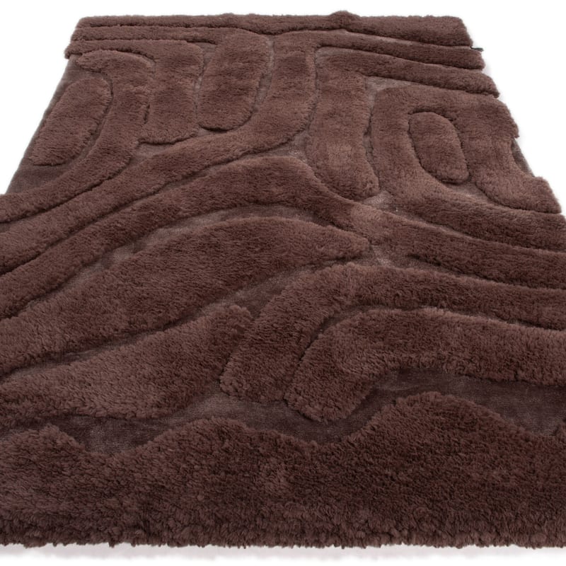 Brera 18 - Luxe carved vloerkleed in bruine kleurstelling
