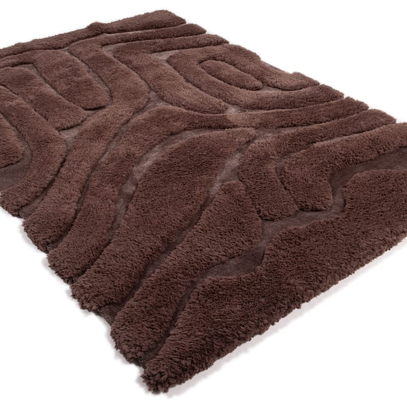 Brera 18 - Luxe carved vloerkleed in bruine kleurstelling