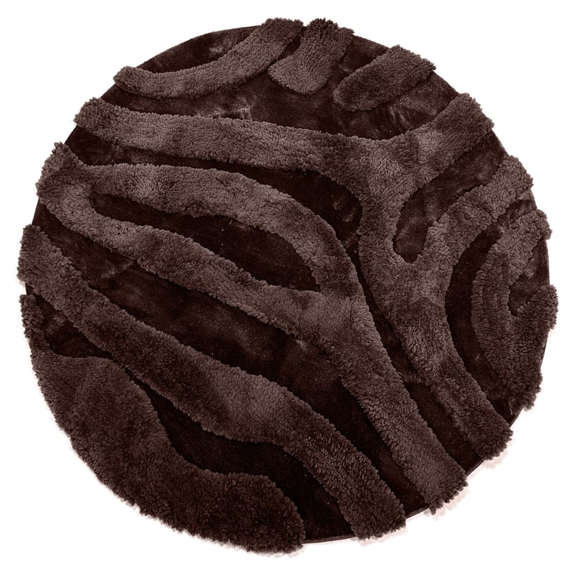 Brera 18 - Rond carved vloerkleed met patroon in bruin
