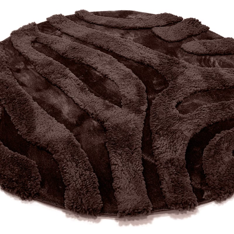 Brera 18 - Rond carved vloerkleed met patroon in bruin