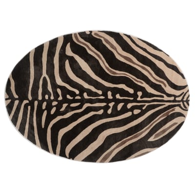 Fred van Leer Masai Mara 24 - Zebra vloerkleed in Ellips Vorm