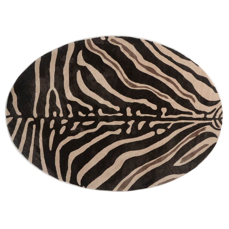 Masai Mara 24 - Vloerkleed met zebra patroon in Ellips Vorm