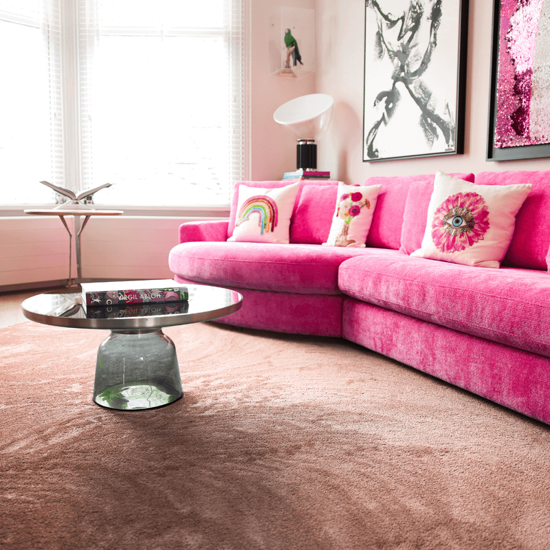 Vloerkleed in Organische Vorm in de kleur Soft Pink - Lunar 41