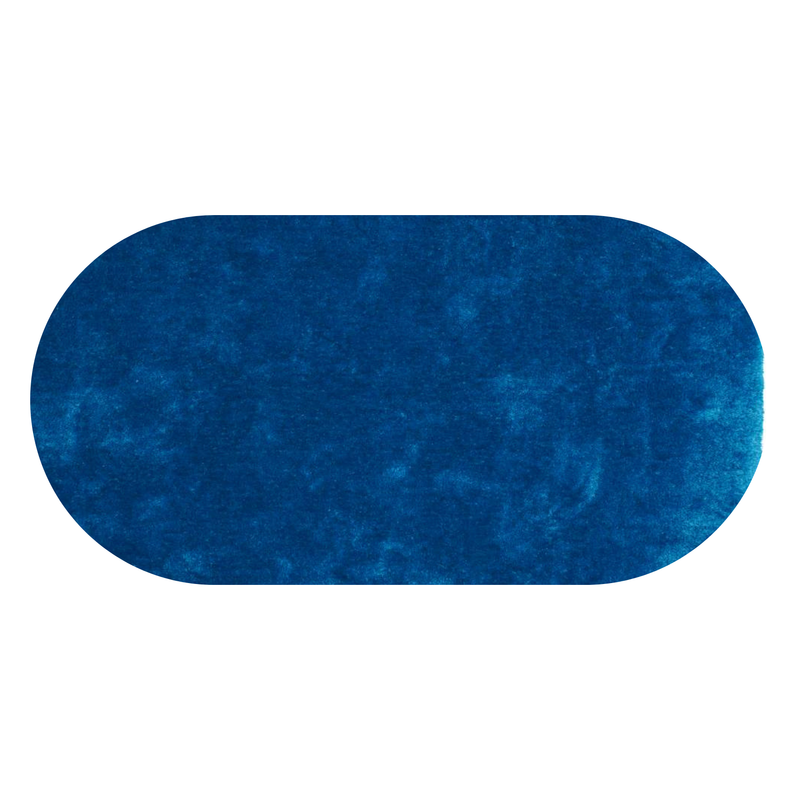 Ross 33 - Prachtig hoogpolig ovaal vloerkleed in blauwe garensamenstelling