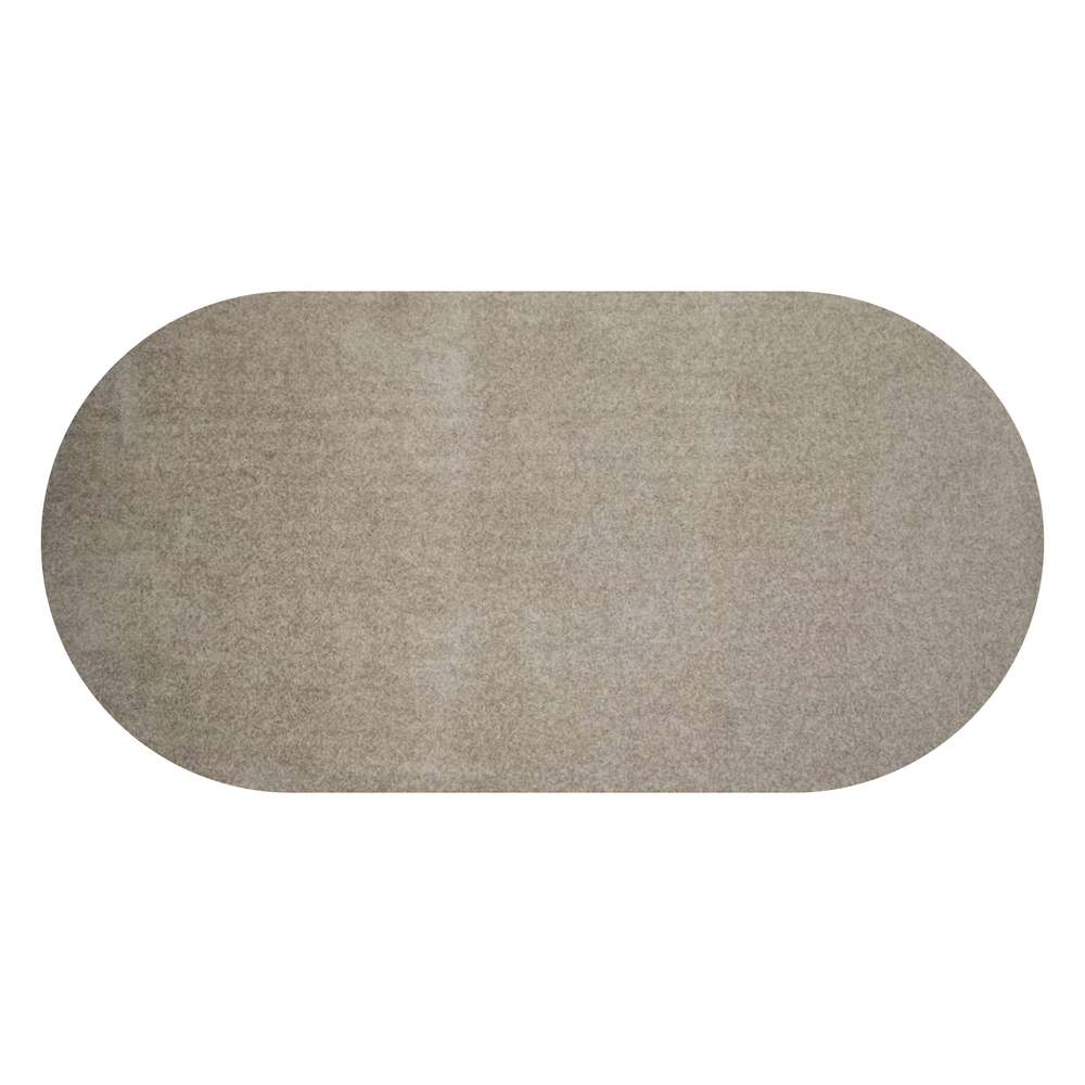 Ross 16 - Uniek hoogpolig ovaal vloerkleed in beige/grijze kleurensamenstelling
