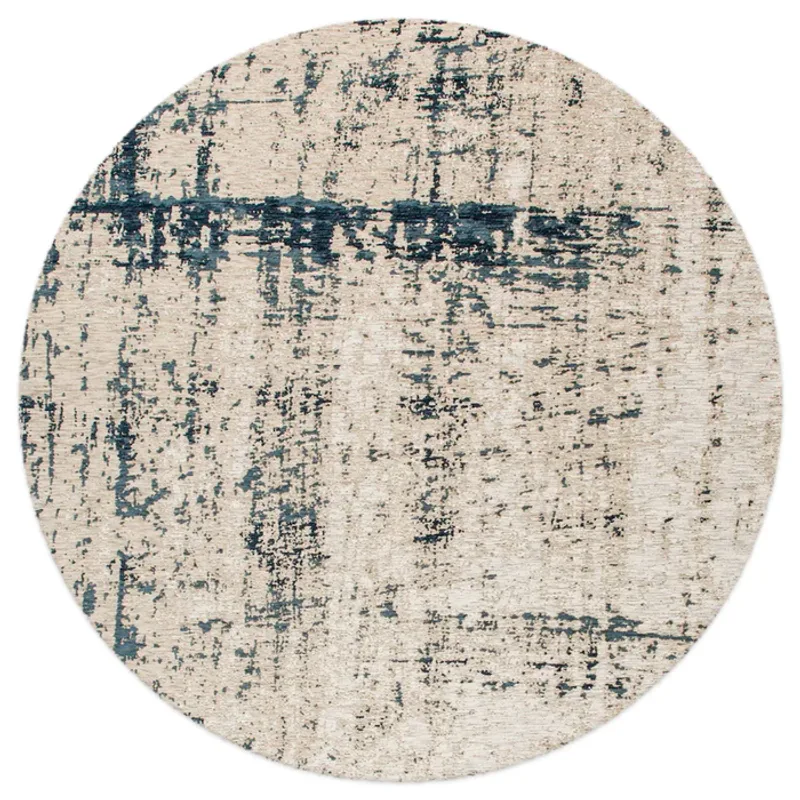 Prosper 37 Indigo Grey- Rond vloerkleed Mart Visser